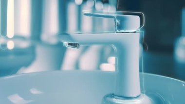 Dönen klozet. Film stüdyosu. Arka planda bir sıra tuvalet var. 4k video