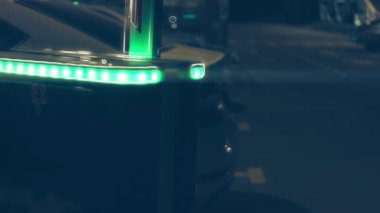 Car auto parking at the airport terminal security system boom barrier gate at night