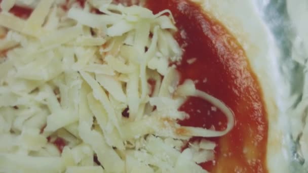 Aku Menaruh Mozzarella Pizza New York — Stok Video