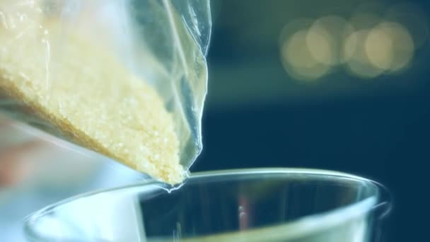 Trasforma Zucchero Canna Bicchiere Trasparente — Video Stock