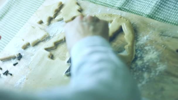 Make Shape Fir Tree Bell Heart Star Out Dough Best — Stock Video