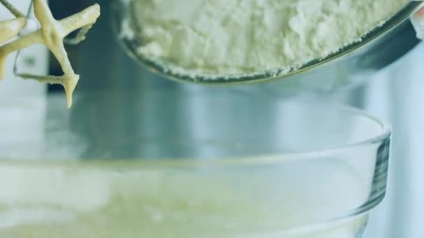 我用搅拌机用勺子做面团的配料 最好的自制姜饼饼干 — 图库视频影像