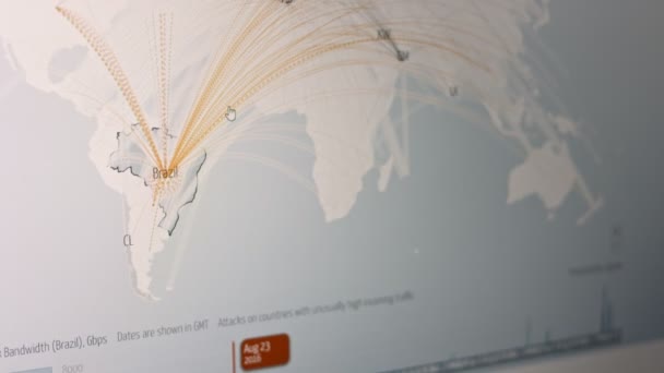 Carte Monde Avec Des Flèches Données Connecter Partir Pays Principales — Video