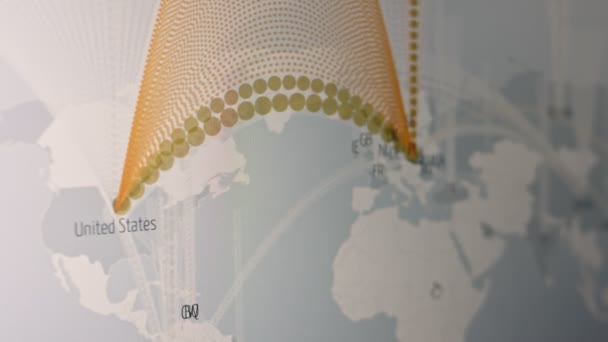 Veri Oklu Dünya Haritası Ülkeden Bağlanıyor Dünya Çapındaki Iyi Ddos — Stok video