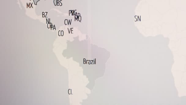 Mapa Mundo Com Setas Dados Conectar Partir País Principais Ataques — Vídeo de Stock