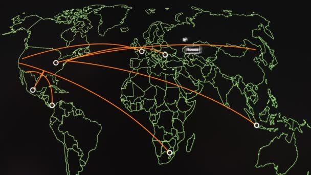 Infección Global Por Computadora Propagación Virus Múltiples Países Dispositivos Hackeados — Vídeo de stock