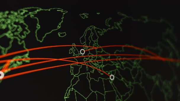 Infección Global Por Computadora Propagación Virus Múltiples Países Dispositivos Hackeados — Vídeos de Stock
