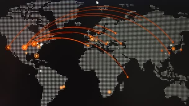 Antall Gadgets Datamaskiner Infisert Med Virus Global Hacking Angrep Nedtelling – stockvideo