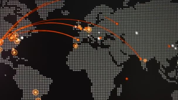 Liczba Gadżetów Komputerów Zainfekowanych Wirusem Globalny Atak Hakerski Odliczanie Zainfekowanych — Wideo stockowe