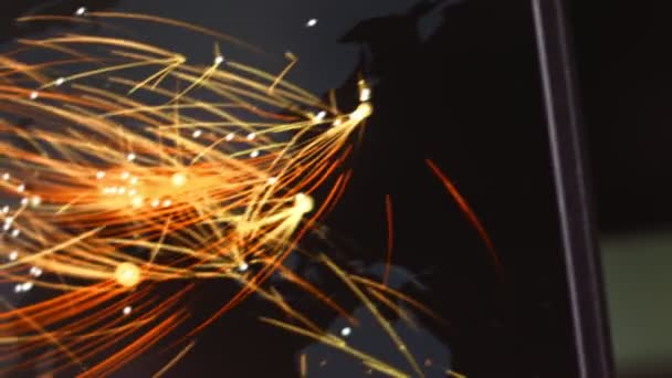 Язки Network Red Line Earth Animation Background Virus Attack Warning — стокове відео