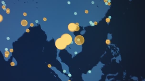Criminal Hacker Using Computer Pointing World Map Organizing Global Massive — Stock Video