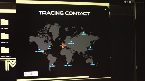 Kontakt Spårning Nätverk Infekterad Person Identifiering Covid Virus Pandemi Animation — Stockvideo