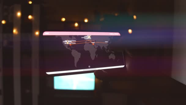 Weltkarte Mit Verschiedenen Zielen Für Cyber Angriffe Auf Das Telefon — Stockvideo