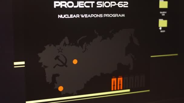 核爆弾やH爆弾の影響のイラストマップ グラフィックマップに赤い円として表示されるブラスト半径 — ストック動画