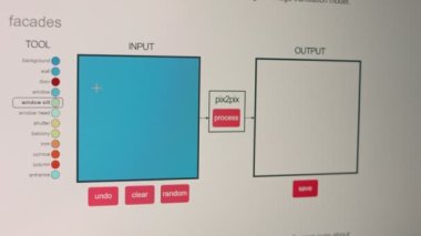 Makine öğrenimi. Yapay Zeka kullanılarak oluşturulan görüntüler. Pix2pix resim geliştirme