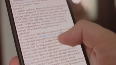 Cep telefonunda Z-testi hakkında bilgi kaydırılıyor
