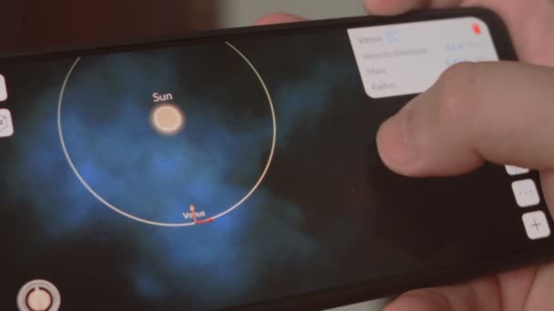 Simularea Sistemului Solar Interacțiunea Dintre Soare Planete Cosmos Animație Grilei — Videoclip de stoc