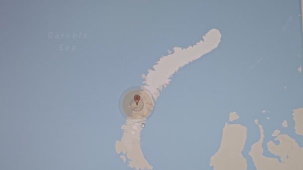 Simulering Atombombsradien Över Novaya Zemlya Ryssland Kärnvapenkrig Och Hotbild Karta — Stockvideo