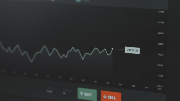 Analizace Kryptoměna Trhu Směnný Kurz Obrazovce Počítače Graf Ukazující Růst — Stock video
