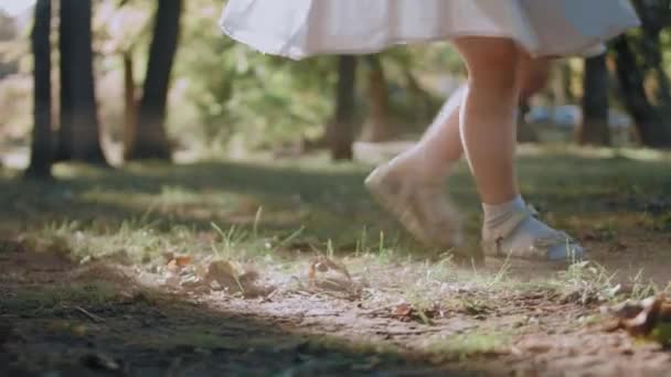 Mädchen Füße Tanzen Draußen Einem Park Einem Schönen Sonnigen Tag — Stockvideo
