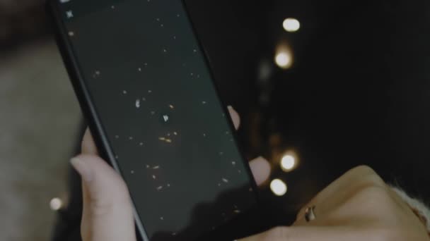 Karácsonyi Vásárlási Felirat Okostelefonon Tervező Hogy Karácsonyi Design Mobil App — Stock videók