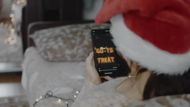 Karácsonyi Kezelésére Felirat Okostelefon Tervező Hogy Karácsonyi Design Mobil App — Stock videók