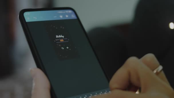 Ünnepi Szezon Felirat Okostelefonon Tervező Hogy Karácsonyi Design Mobil App — Stock videók