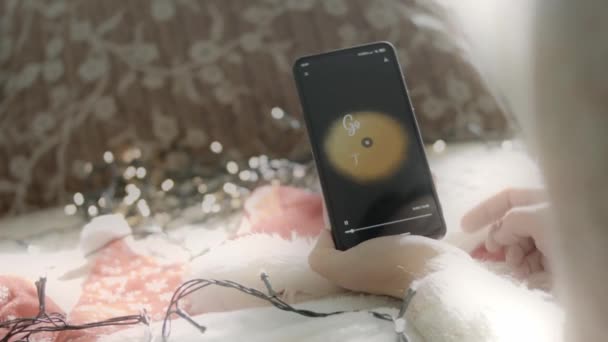 Nyaralás Kezelésére Felirat Okostelefon Tervező Hogy Karácsonyi Design Mobil App — Stock videók