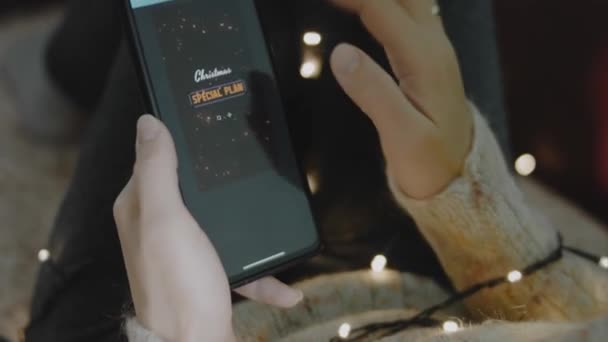 Inscription Spéciale Noël Sur Smartphone Designer Faisant Design Noël Sur — Video