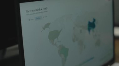 Pirinç üretimi 1961 'den 2021' e kadar bilgisayar ekranında zaman aşımına uğradı. Pirinç üretimi liderleri