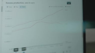 Muz üretimi 1961 'den 2021' e kadar bilgisayar ekranında zaman aşımına uğradı. Muz üretimi liderleri