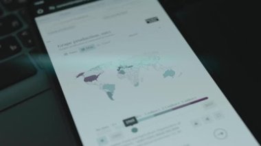 1961 'den 2021' e kadar bilgisayar ekranında zaman aşımına uğramış üzüm üretimi. Üzüm üretimi liderleri