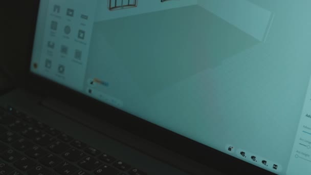Mimar Oda Projesine Bir Pencere Ekliyor Bilgisayardaki Uygulamayı Kullanarak Boyutlu — Stok video