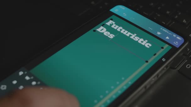 Футуристическая Надпись Смартфоне Мбаппе Создает Дизайн Рекламы Мобильном Приложении — стоковое видео