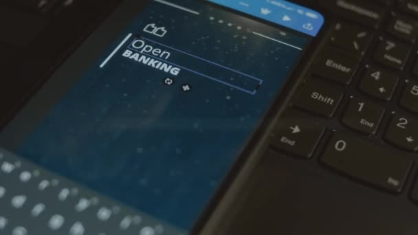Akıllı Telefonda Açık Bankacılık Yazıtları Tasarımcı Mobil Uygulama Üzerine Bir — Stok video
