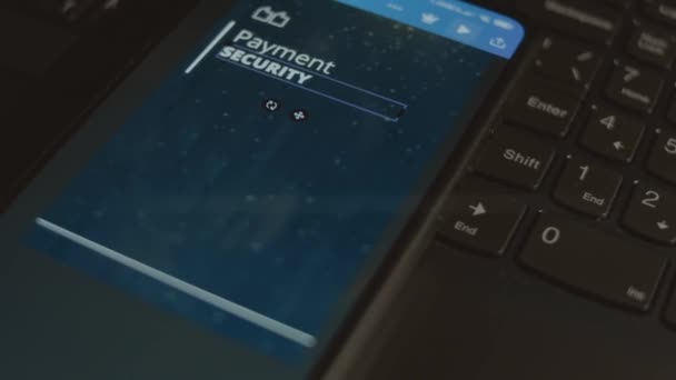 Fizetési Biztonsági Felirat Okostelefonon Tervező Hirdetési Tervet Készít Mobil Alkalmazáson — Stock videók
