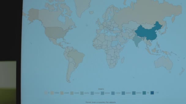 Użytkownicy Internetu Według Kraju 2023 Mapa Świata — Wideo stockowe
