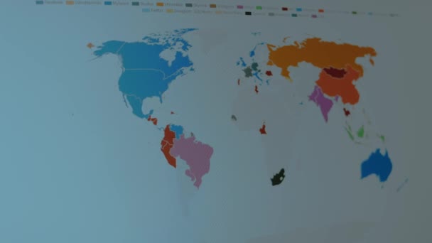 Mapa Mundial Las Redes Sociales 2008 2020 — Vídeo de stock