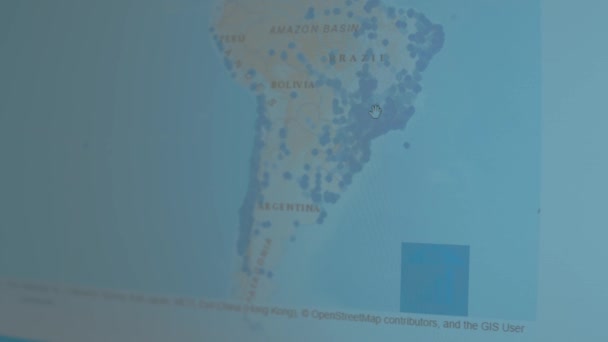Mapa Cobertura Todo Mundo Brasil — Vídeos de Stock