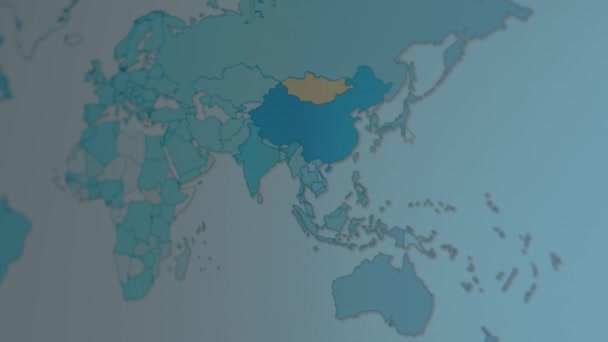 Användare Sociala Medier Land Världskarta Asien — Stockvideo