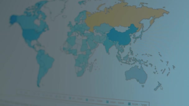 Pengguna Media Sosial Menurut Negara Peta Dunia Selandia Baru Australia — Stok Video