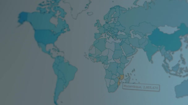 Pengguna Media Sosial Menurut Negara Peta Dunia Afrika — Stok Video