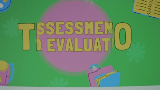 Time Assessment Evaluation Inscription Changing Color Background Examen Des Connaissances — Video