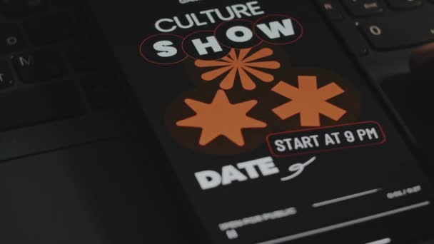 Gaming Culture Event Show Date Dedicated Gaming Culture Graphic Presentation — Stock Video