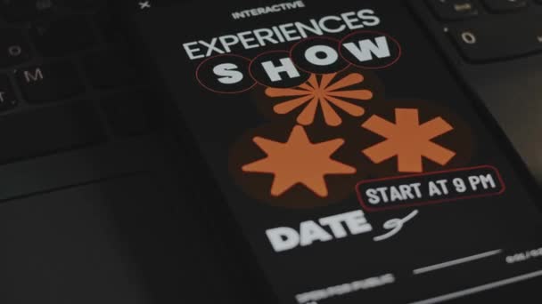Interaktive Oplevelser Begivenhed Show Dato Dedikeret Til Interaktive Oplevelser Grafisk – Stock-video