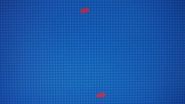 파란색 배경에 다양한 모양과 색상으로 그래픽 프레젠테이션 — 비디오