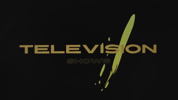 Televize Ukazuje Nápis Zlaté Barvy Černém Pozadí Luxusní Atmosféra Grafická — Stock video