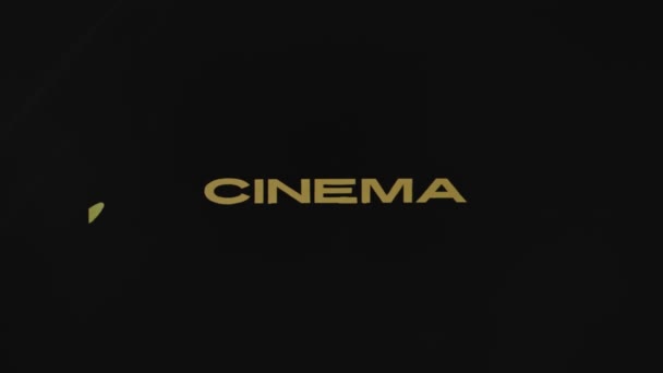 Cinema Classics Golden Color Inscription Black Background Graphic Presentation Dynamically — Stock Video