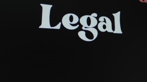 Legal Representation Inscription Black Background Graphic Presentation Legal Concept — Stock Video