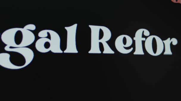 Právní Reforma Nápis Černém Pozadí Grafická Prezentace Právní Pojem — Stock video